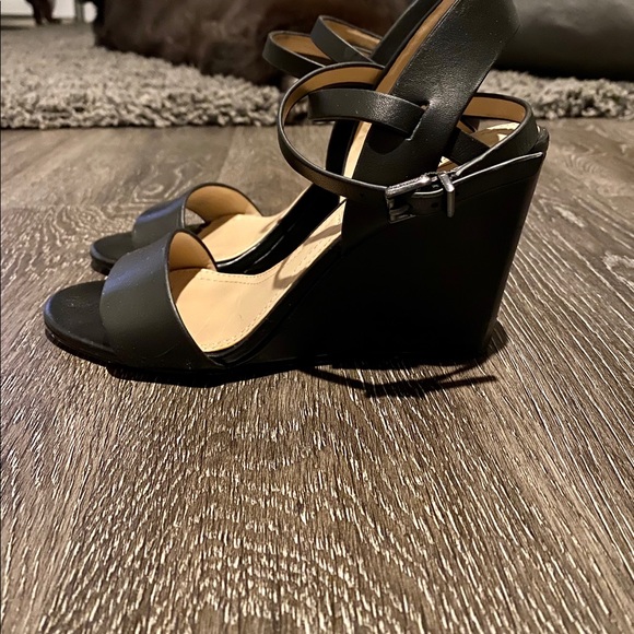 BCBGMAXAZRIA Black Wedge Sandals - Picture 3 of 7